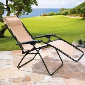  BrylaneHome Zero Gravity Lounge Chair (TAUPE,0) Patio 