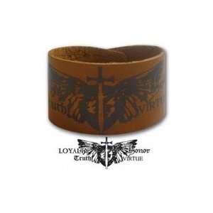  Loyalty, Honor, Truth, Virtue Leather Cuff Jewelry