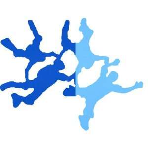  Skydiving 4 Way RW Formation Decal Sticker   Reflective 