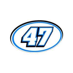  47 Number Jersey Nascar Racing   Blue   Window Bumper 