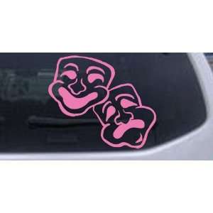Pink 10in X 8.8in    Drama Theater Masks Other Car Window Wall Laptop 