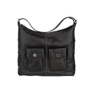  Brand New Leonello Borghi Tempo Black Leather Hobo Bag 