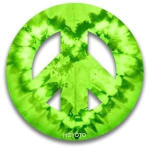  Peace Symbol Window Cling of Lime Green Tie Dye Heart by 