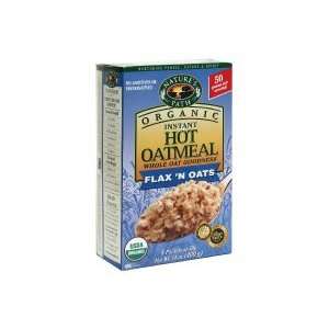 Natures Path Organic Instant Hot Oatmeal, Flax N Oats, 14 oz, (pack 