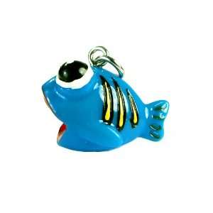  Roly Polys 3 D Hand Painted Resin Blue Fish with Stripes 