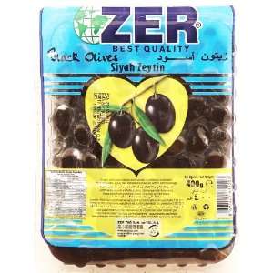 ZER black olives, Siyah Zeytin, vacuum tray, 400 grams  