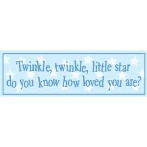 Twinkle Twinkle Little Star Blue   Wood Sign 5 X 16