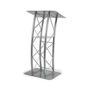  Silver Aluminum Curved Truss Lectern