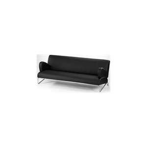  Directions East Easy Rider Couch in Black Faux Leather 