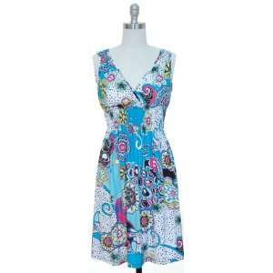  Retro Summer Sundress Criss Cross Turquoise Dress XL 
