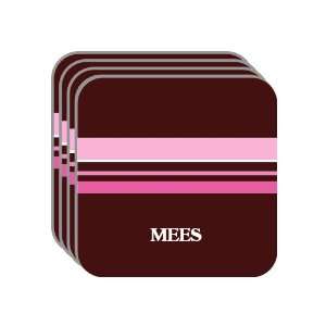 Personal Name Gift   MEES Set of 4 Mini Mousepad Coasters (pink 