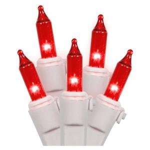 Vickerman 10022   100 Light Miniature White Wire Red Icicle Light 