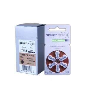  60 Powerone Mercury Free Hearing Aid Batteries Size 312 