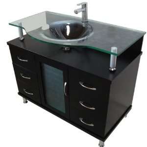  Redondo (single) 48 Inch Frosted Glass Top Bathroom Vanity 