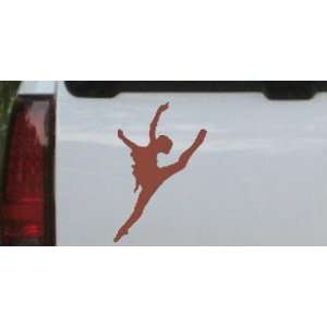 Dancer Silhouettes Car Window Wall Laptop Decal Sticker    Brown 12in 