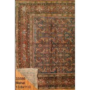  11x13 Hand Knotted Mahal Persian Rug   110x138