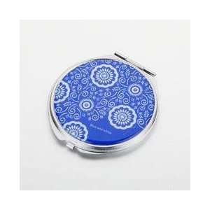 HOLI& Chinoiserie Blue Porcelain Round Mirror Cosmetic Mirror Compact 