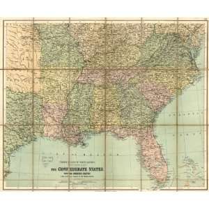  Civil War Map The Confederate states, with the border states 