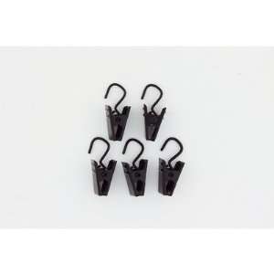   24pc Window Curtain Clips with Hocks in Black Finish