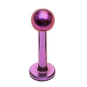 14g Purple Labret Monroe Stud Lip Ring Piercing Titanium Anodized Over 