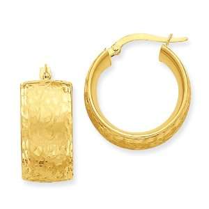 14K D/C Hoop Earring