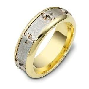   14 Karat Two Tone Gold Unique SPINNING Religious Cross Ring   8.25