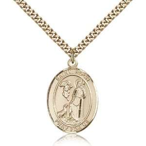 Gold Filled St. Saint Roch Medal Pendant 1 x 3/4 Inches 7310GF  Comes 