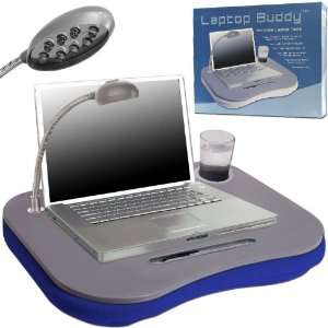 Laptop Buddy (TM) Large Blue Cushion Desk w/ Light & Cup Holder    3 
