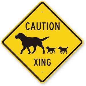  Dog & Puppies Crossing Graphic) Diamond Grade Sign, 18 x 18 Office