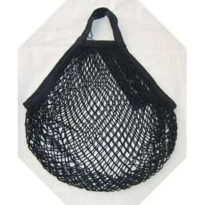  Lot of SIX EuroBag Cotton Mesh Shopping Bags Totes BLACK 