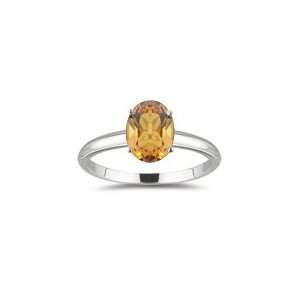    4.67 Cts Citrine Solitaire Ring in 18K White Gold 9.5 Jewelry