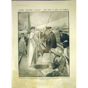  Cowes Sailing Yacth Cleaver Old Print 1911