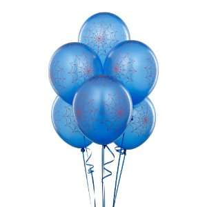  Blue with Red Spider Webs 12 Balloons 