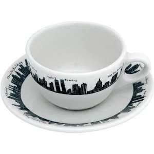  Fishs Eddy 212 Skyline Coffee Cup and Saucer Kitchen 