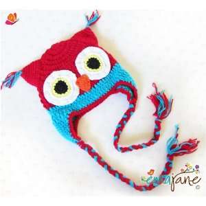 Ema Jane (Medium (12m   2T), Owl (Red and Turquoise)) Super Soft 