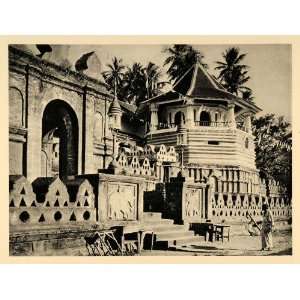  1929 Kandy Sri Lanka Sacred Tooth Temple Buddha Relic 