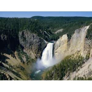 Falls of Yellowstone River, 94M High at Head of Canyon, Yellowstone 