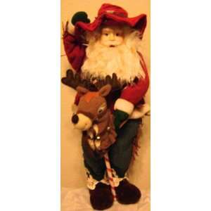    Cowboy Santa with Reindeer sings Christmas song