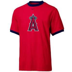  Nike Anaheim Angels Red Straight Up Ringer T shirt Sports 
