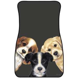  Peeping Puppies Car/Truck Mats   Set of Two Kitchen 