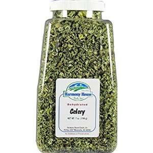 Harmony House Foods Dried Celery, crosscut (8 oz, Quart Size Jar) for 