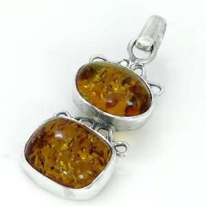  Gm Natural 50 Million Years Old Amber 925 Silver Pendant 1 3/4free 