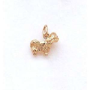 3 Dimensional Pekingese Dog Charm In 14kt Gold Gold and 