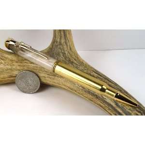  Deer Antler 30 06 Rifle Cartridge Pen With a Gold Finish 