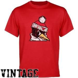  Youngstown State Penguins Red Distressed Logo T shirt 