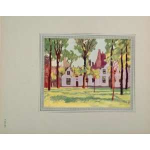  1919 Albert Abramovitz House Landscape Painting Print 