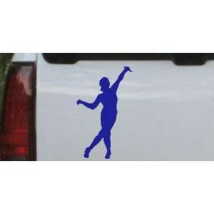 Blue 12in X 7.5in    Dancer Silhouettes Car Window Wall Laptop Decal 