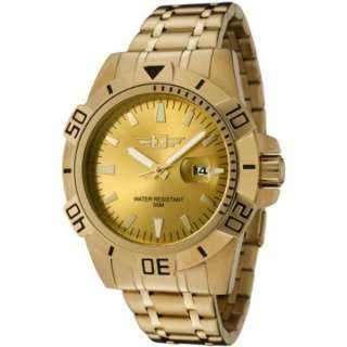 By Invicta Mens 43628 005 18k Gold Plated Stainless Steel Gold Dial 