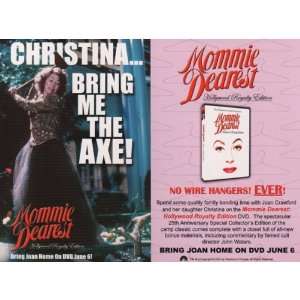 Mommie Dearest   Faye Dunaway   2 Promotional Movie Poster Cards   4 x 