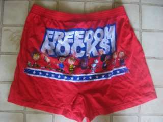 SNOOPY PEANUTS ~ FREEDOM ROCKS ~ 4th of July Mens BOXER BOXERS XL 